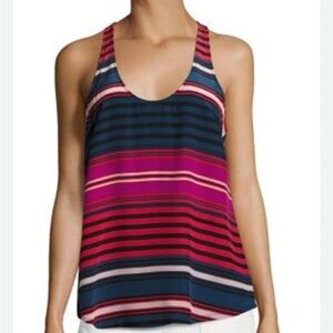 Joie L Silk Striped Multicolor Women's Tank Top